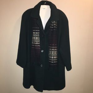 Cabin creek wool blend pea coat with scarf.